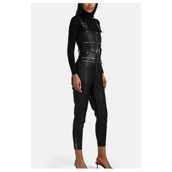 WeWoreWhat Moto Vegan Leather Jumpsuit Sizes XS NWT - Picture 10 of 15